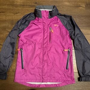 REI Kids Fuchsia and Charcoal Raincoat